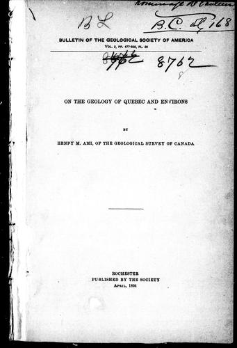 On the Geology of Quebec and Environs