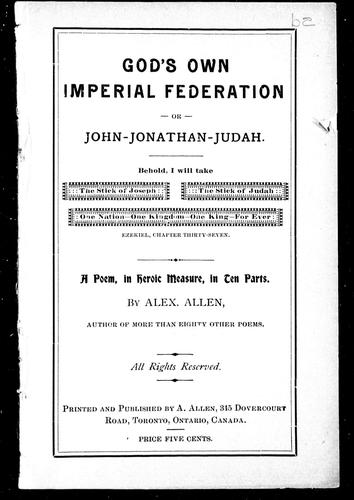 God's own imperial federation, or, John-Jonathan-Judah