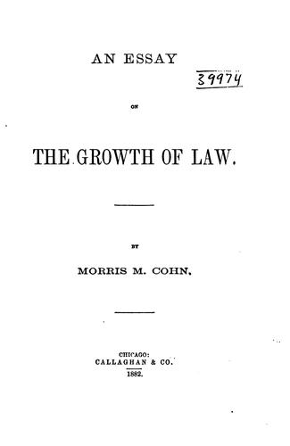 An Essay on the Growth of Law