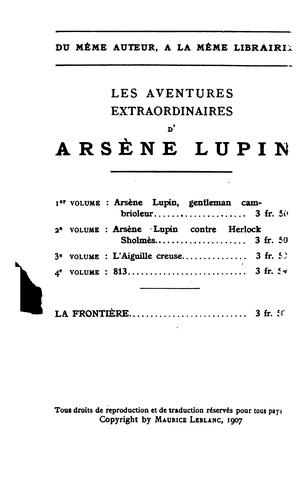 Arsène Lupin, gentleman-cambrioleur