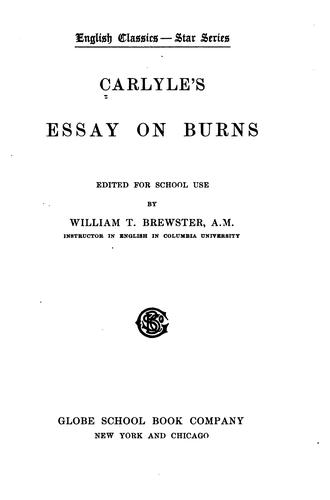 Carlyle's essay on Burns