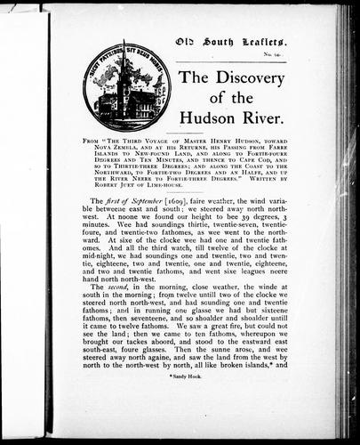 The Discovery of the Hudson River