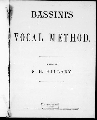 Bassini's Vocal Method