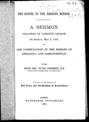 The gospel in the regions beyond