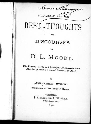 Best Thoughts and Discourses of D.L. Moody