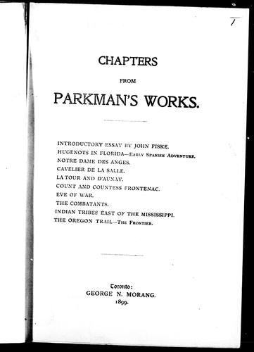 Chapters from Parkman's works