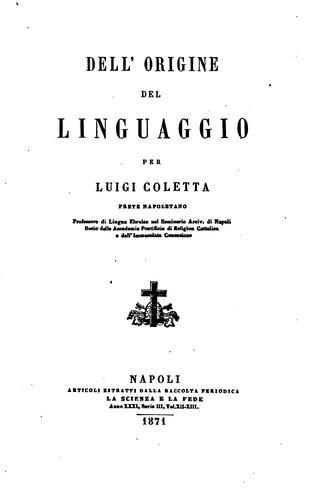 Dell' origine del linguaggio