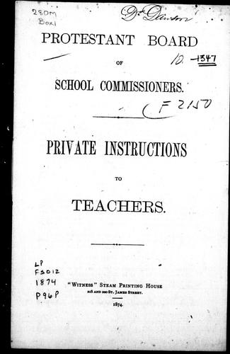 Private instructions to teachers