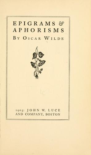 Epigrams & Aphorisms