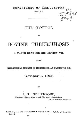 The Control of Bovine Tuberculosis