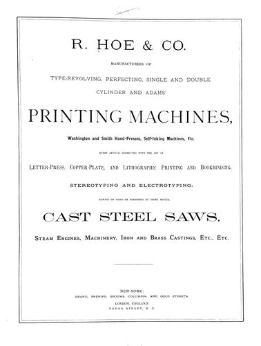 [Catalogue of] printing machines ... hand-presses, self-inking machines, etc.