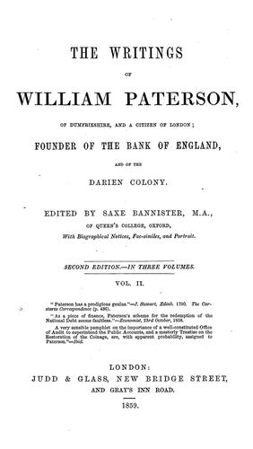 The writings of William Paterson ...