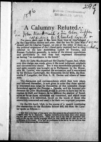 A Calumny refuted
