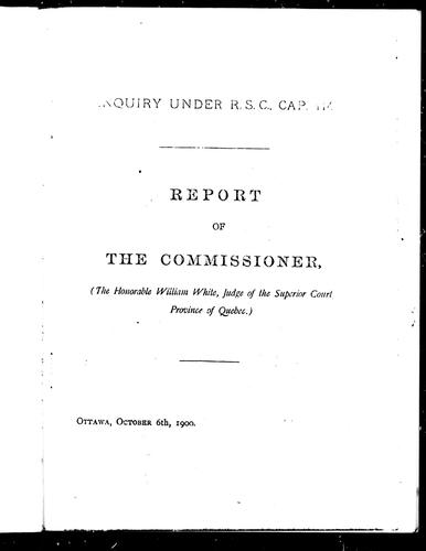 Enquiry under R.S.C., cap. 114 [as to an alleged abstraction of $200.00 from letter mailed at Kinnear's Mills Post Office on the 6th December, 1899, by Rev. J.M. Whitelaw addressed to the Rev. Dr. Warden, Toronto]