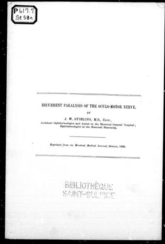 Recurrent paralysis of the oculo-motor nerve