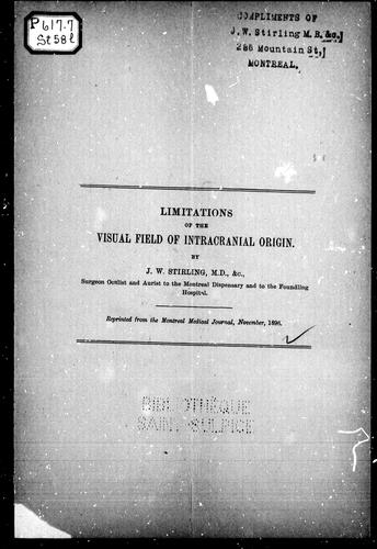 Limitations of the visual field of intracranial origin