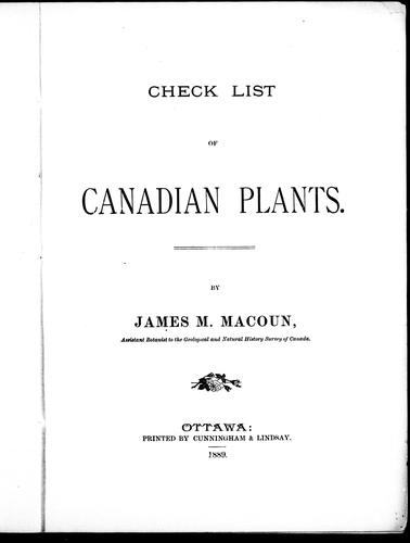 Check list of Canadian plants