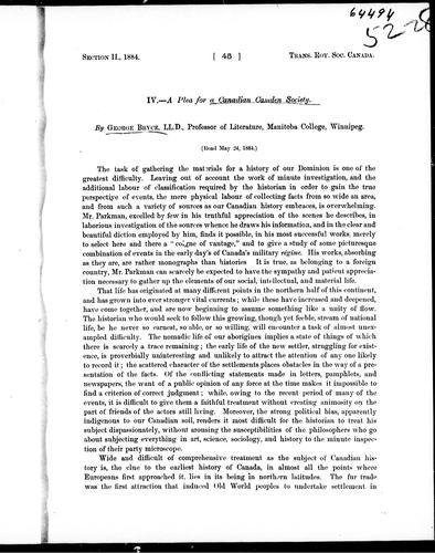 A plea for a Canadian Camden Society