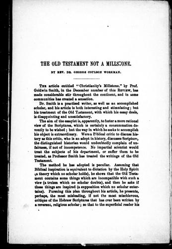 The Old Testament not a millstone