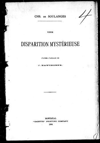 Une disparition mystérieuse