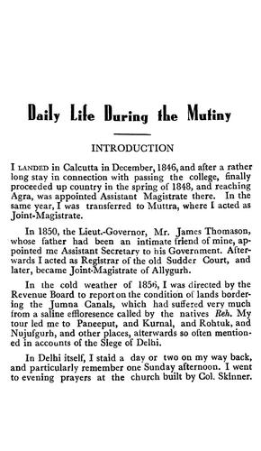 Daily Life During the Indian Mutiny
