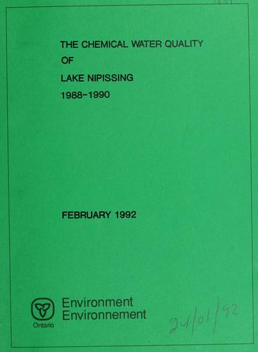 The Chemical Water Quality of Lake Nipissing, 1988-1990