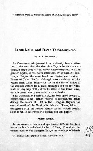 Some Lake and River Temperatures