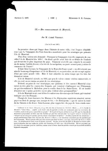 Des commencements de Montréal