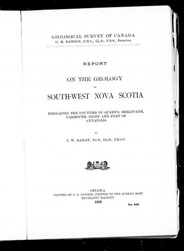 Report on the Geology of South-West Nova Scotia