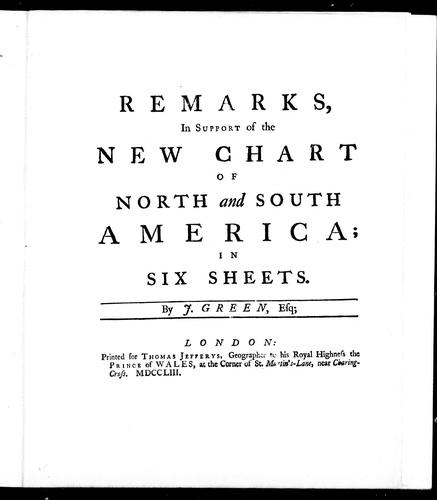 Remarks in Support of the New Chart of North and South America