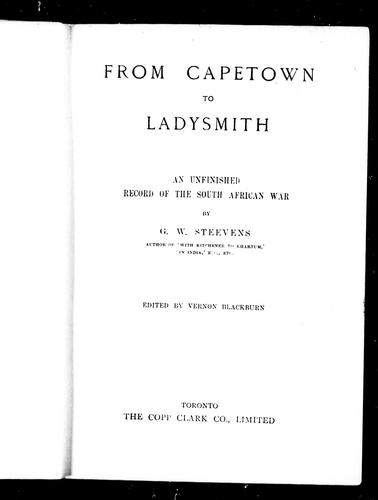 From Capetown to Ladysmith