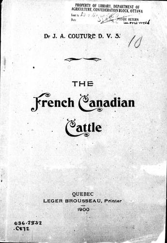 The French Canadian cattle