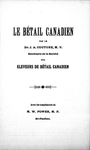 Le bétail canadien