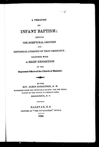 A treatise on infant baptism