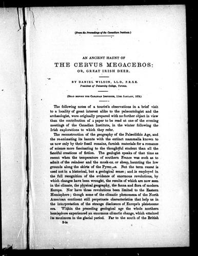 An Ancient Haunt of the Cervus Megaceros or Great Irish Deer