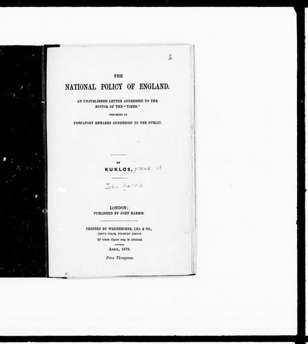 The National Policy of England