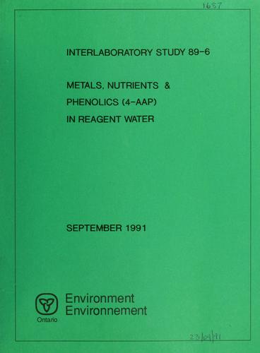 Metals, nutrients & phenolics (4-AAP) in reagent water