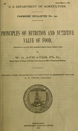 Principles of Nutrition and Nutritive Value of Food
