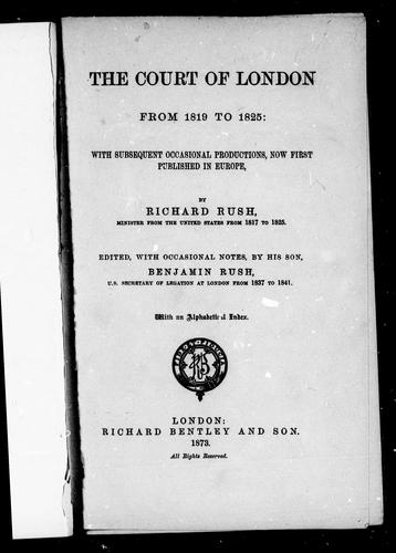 The Court of London from 1819 to 1825