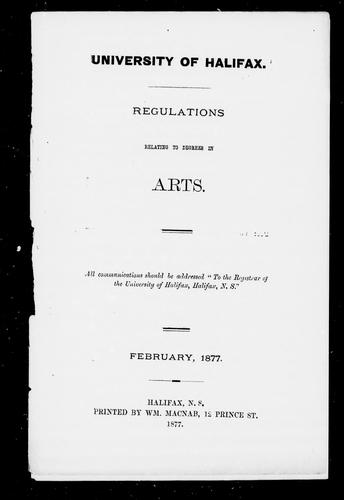 Regulations relating to degrees in arts