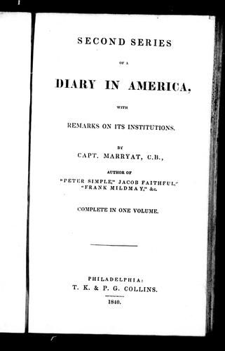A diary in America, Second series