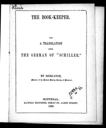 The Book-keeper; and A Translation from the German of "Schiller"