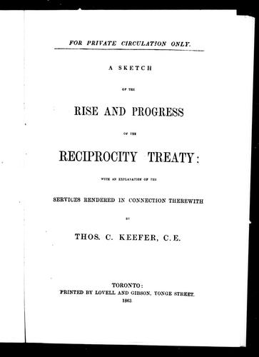 A sketch of the rise and progress of the Reciprocity Treaty