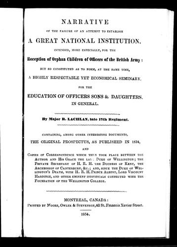 Narrative of the failure of an attempt to establish a great national institution