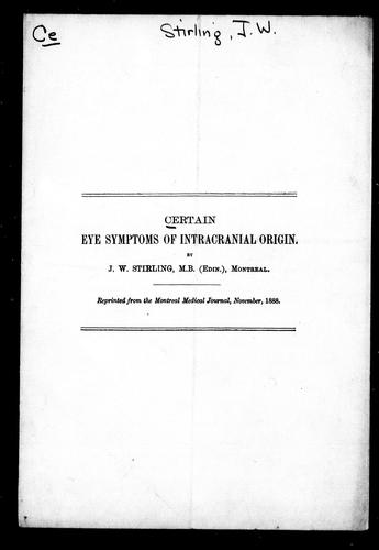 Certain eye symptoms of intracranial origin