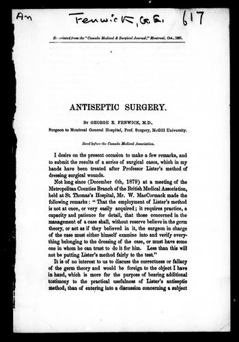 Antiseptic Surgery