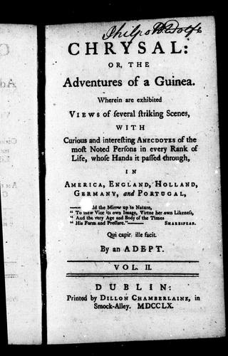 Chrysal, or, The Adventures of a Guinea