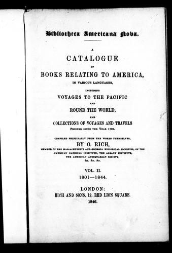 A catalogue of books relating to America, in various languages