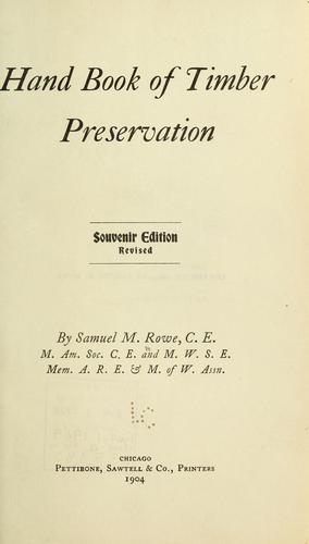 Handbook of Timber Preservation