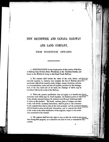New Brunswick and Canada Railway and Land Company, from Woodstock onwards